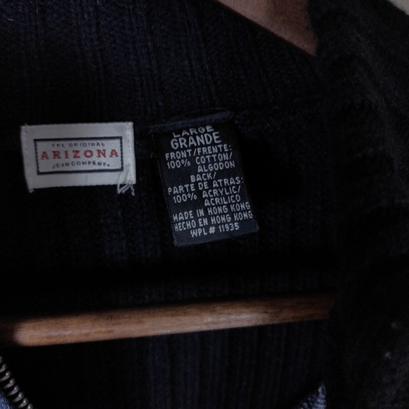 Arizona Jeans Black Sweater Denim Jacket - Picture 4 of 5